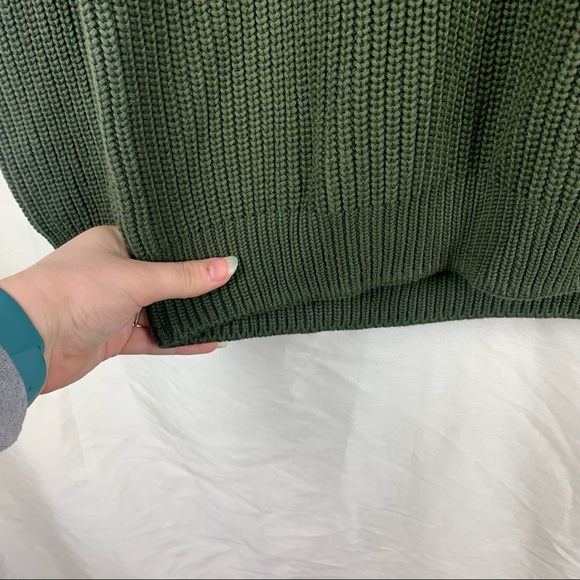 Mens Green Zara Ribbed Knit Sweater - Picture 2 of 7